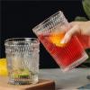 LUOHANUS Water Cup Retro Relief Glass Cup Cold Drink Cups Transparent Juice Cup(2pcs,350ml) view 4