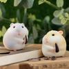 Cute Stealing Hamster Car Interior Decoration Gourmet Hamster Figures Home Desk Decor Home Desk Decor Ornament(Grey-Almond) view 4