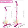 Kids Karaoke Machine with Adjustable Stand Kids Microphones for Singing Along with Rotational Flashing Stage Lights and Pedals Gift for Girls and Boys view 2