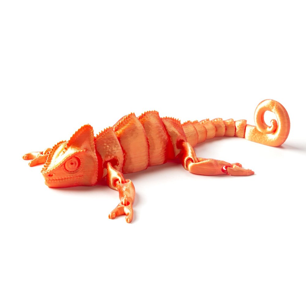 3D Printed Articulated Chameleon Fidget Toy - 12Inch PLA Flexible 3D Lizard Figurine with Movable Joints, Stress Relief Desk Decor & Unique Gift for Reptile Lovers & Adults