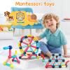 STEMTiles 64PCS Magnetic Building Blocks, Montessori Magnet Toys for Kids Toddlers, STEM Learning Toys for Boys and Girls, Creativity Kids Game view 3