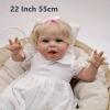 22 Inch Adorable Lifelike Reborn Toddler Baby Dolls Soft Cloth Body Fully Poseable with Rooted Hair Realistic Newborn Baby Girl Doll Accessories Set Ideal Gift for Kids 3+ & Collectors view 2