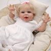22 Inch Adorable Lifelike Reborn Toddler Baby Dolls Soft Cloth Body Fully Poseable with Rooted Hair Realistic Newborn Baby Girl Doll Accessories Set Ideal Gift for Kids 3+ & Collectors view 3