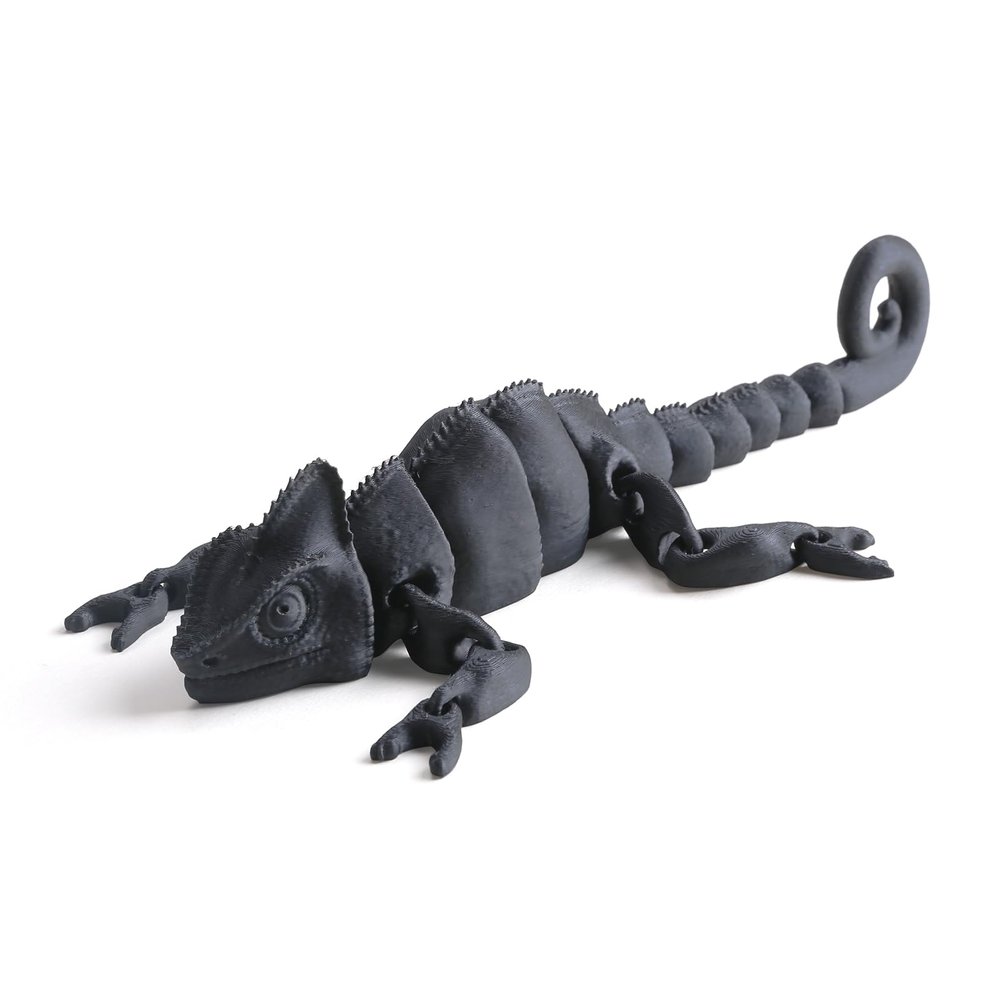 3D Printed Chameleon Articulated Fidget Toy - 12Inch PLA Flexible 3D Lizard Toy with Movable Joints, Stress Relief Desk Decor & Unique Gift for Reptile Lovers & Adults