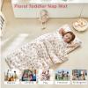 Toddler Nap Mat with Removable Pillow,Ultra Soft Slumber Bags for Girls,Kids Sleeping Bags with Rollup Design, Perfect for Preschool,Daycare, Kindergarten,-Floral view 3