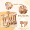 Wooden Marble Runs for Kids 4-8, 34 Pcs Marble Rush Track Maze Construction Play Set, STEM Learning Toys, Wood Building Blocks Toys, Gift for Boys & Girls view 4