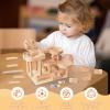 Wooden Marble Runs for Kids 4-8, 38 Pcs Marble Rush Track Maze Construction Play Set, STEM Learning Toys, Wood Building Blocks Toys, Gift for Boys & Girls view 2