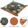 PU Leather DND Dice Trays Portable Dice Rolling Tray Large Storage Tray for Desktop Storage and RPG Board Games, Daisies Otters view 3