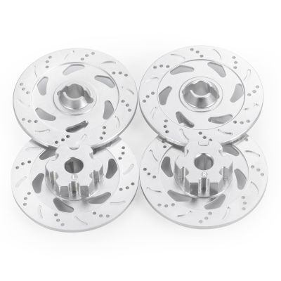 WEFEINO 4Pcs Aluminum Alloy Wheel Brake Disc Upgrade Parts for 1/7 UDR Unlimited Desert Racer RC Car (Silver)