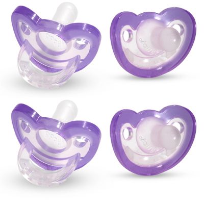 RaZbaby Jollypop Pacifier for Newborns & Up, USA Made, Natural Shaped Orthodontic Binky, Lovingly Shared in NICUs & Hospitals Worldwide, Medical-Grade 100% BPA-Free - 0-3 Months, 4 Pack - Lavender