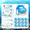 37 Pcs Adopt A Pet Ocean Animal Party Favors Include 12 Mini Plush Marine Shark Animals 12 Sea Animals Boxes 12 Adoption Cards 1 Adopt Signboard for Sea Animal Summer Party Pet Adoption Party view 2