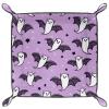 PU Leather DND Dice Trays Portable Dice Rolling Tray Large Storage Tray for Desktop Storage and RPG Board Games, Halloween Bats Ghost view 2