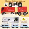 JugueteLand 104 Pcs Wooden Train Set for Toddlers, Magnetic Trains with Track for Kids Ages 3-6, Compatiable with Major Brands, Construction Railway Playset Gifts for Boys and Girls Ages 3+ view 4