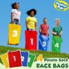 Jumping Sacks Race Game Kids - Kids Sack Race Bags, 4pcs Potato Sack Race Jumping Bags | Multipurpose Large Canvas Jump Bag, 20x28in Kids Birthday Games Picnic Games for Kids Adults view 2