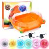 BUPASAK Stadium Battle Top Set, 6 Light Ignite Spinning Tops, 1 Stadium and 2 Launchers, Birthday Gift Boys Toy for 6+ Year Old (Orange) view 1