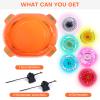 BUPASAK Stadium Battle Top Set, 6 Light Ignite Spinning Tops, 1 Stadium and 2 Launchers, Birthday Gift Boys Toy for 6+ Year Old (Orange) view 3