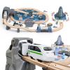 82 PCS Wooden Train Set for Toddlers, Space Train PlaySet with Tracks, Compatible Major Brands, Toy for Kids Ages 3+ view 1
