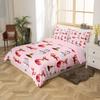 Christmas Bowknot Kids Bedding Sets Toddler Size,Pink and Golden Bow Small Bell Print Reversible Room Duvet Cover 2pcs,Cute Xmas Snowman Lovely Happy New Year Quilt Cover,1 Pillowcase (No Comforter) view 3