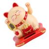 Solar Powered Cute Waving Cat Good Luck Wealth Cats Home Display Car Decor (Yellow) view 2