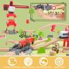 104 PCS Wooden Train Set for Toddlers, Construction Train PlaySet with Tracks, Compatible Major Brands, Toy for Kids Ages 3+ view 2