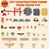 104 PCS Wooden Train Set for Toddlers, Construction Train PlaySet with Tracks, Compatible Major Brands, Toy for Kids Ages 3+ view 3