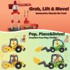 104 PCS Wooden Train Set for Toddlers, Construction Train PlaySet with Tracks, Compatible Major Brands, Toy for Kids Ages 3+ view 4