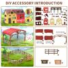 Barn Farm Animal Toys for Kids,Tractor Trailer with Lights & Sound, Farm Barn Playset Horse Stable,Farm Accessories, Pig,Sheep,Goose Duck Birthday Gifts for Kids Toddlers Boy Girl 3-7 Years Old view 4