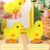 DECYOOL 6PCS Easter Wind Up Chick Clockwork Toy Novel Children Adult Egg Plush Chicken Basket Stuffer Gift Bag Filler Birthday Party Favors view 3