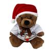Brown Bear Christmas Plush Toy with Red-Nosed Reindeer T-Shirt and Santa Hat - 9 Inch Classic Holiday Stuffed Animal for Christmas Decorations and Gifts view 2