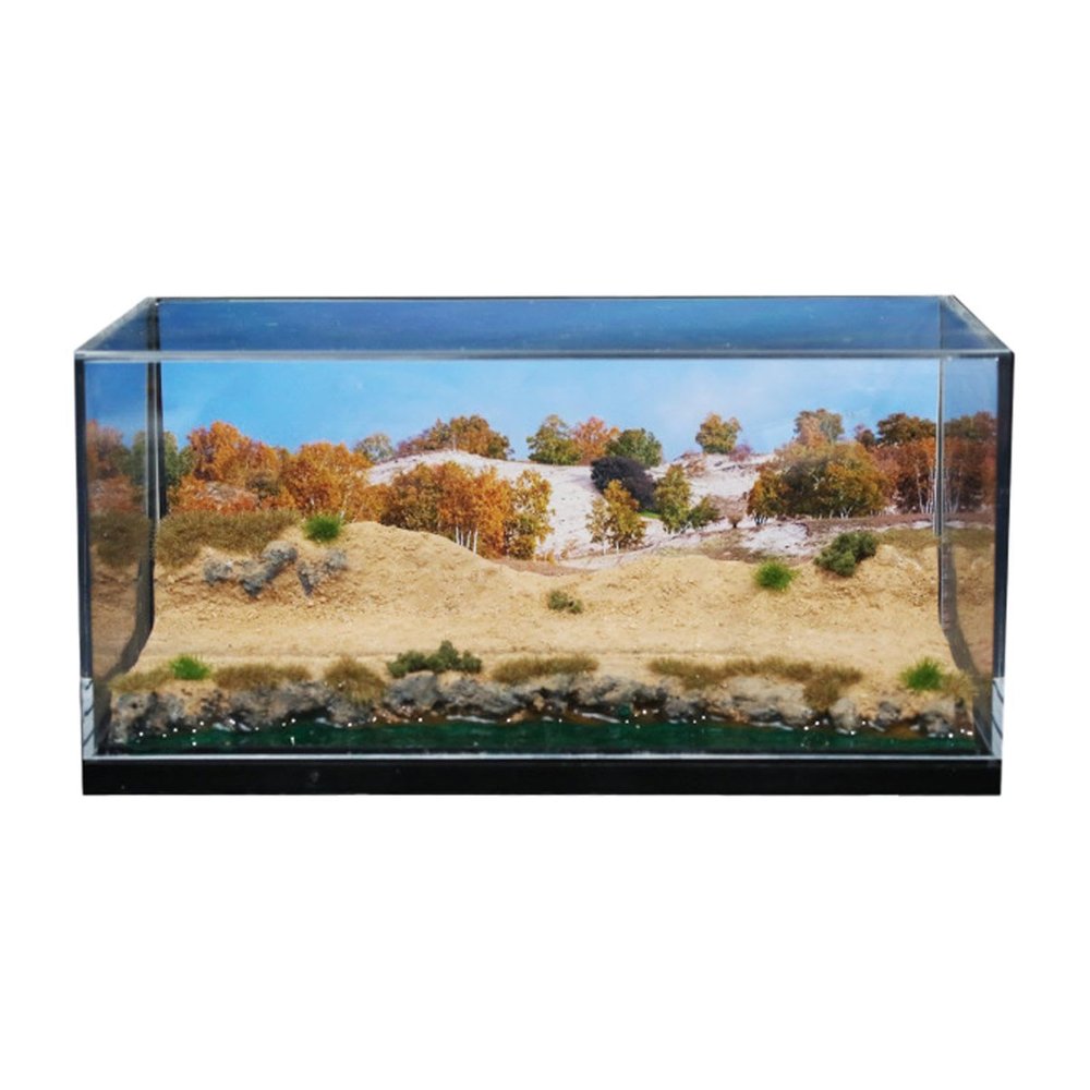 1/64 Desert Scene Model Display Case,Desktop Decor Photo Props Creative Background Simulation for Car Model Display