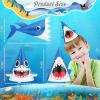 Chinco Shark Birthday Party Hats Shark Fin Hat, 12 Pcs view 2