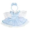 Blue Pinstripe Pinafore Dress with Bow Headband for 1418 Inch Stuffed Animals Plush Toy Outfit Doll Clothing Costume Dress Up Gift for Kids and Toddlers view 1