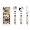 Children's knife, fork and spoon tableware 3-piece set, portable reusable tableware, Mother and child rats children's diet protection tableware set view 1