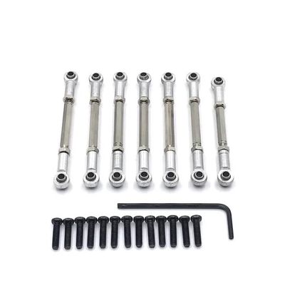 Metal Upgrade Front and Rear Steering Adjustable Links for WLtoys 1/10 104001 104002 RC Car Parts(Silver)