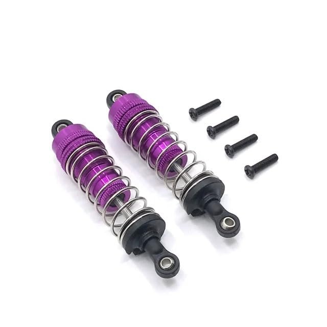 Metal Upgrade 2PCS External Spring Hydraulic Shock for WLtoys 144010 144001 144002 124016 124017 124018 124019 RC Car Parts(Purple)