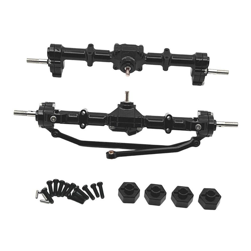 1:12 Scale Axle Set for MN168 Trucks, Front and Rear Assembly, Black