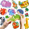 Dotimo Wild Animal Magnetic Preschool Puzzles for Toddlers 3-5, 30 PCS with 13 Pairs Animal Cognition, Kids Refrigerator Magnets, Travel Toys & Preschool Educational Activity view 1