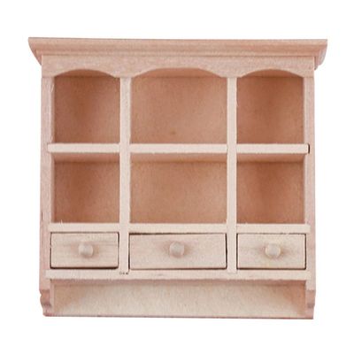 1:12 Dollhouse Wooden Cabinet with Drawers Model Living Room