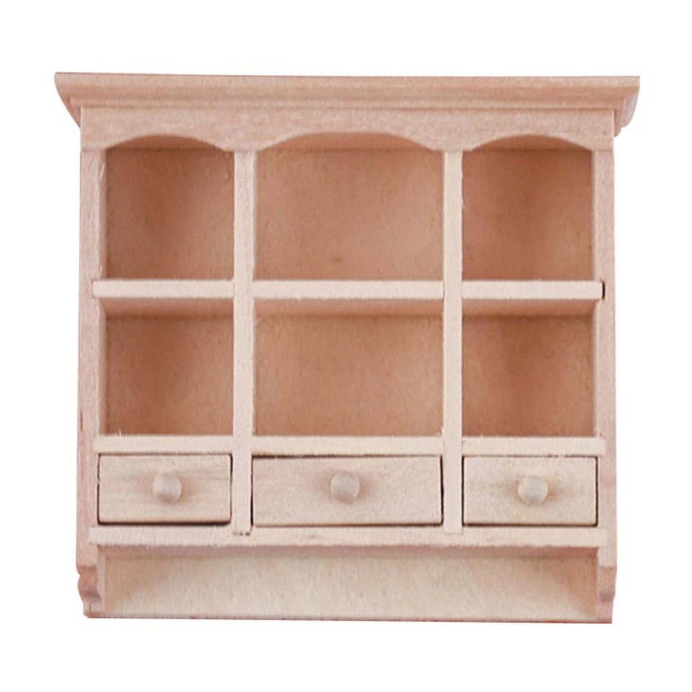 1:12 Dollhouse Wooden Cabinet with Drawers Model Living Room