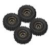 RC Car Parts for Axial for SCX24 for AX24 for TRX4M for FCX24 1/24 1/18 RC Crawler Car Black Coating Brass 1.0" Beadlock Wheel Tires Set W1008(Black) view 1