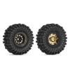 RC Car Parts for Axial for SCX24 for AX24 for TRX4M for FCX24 1/24 1/18 RC Crawler Car Black Coating Brass 1.0" Beadlock Wheel Tires Set W1008(Black) view 2