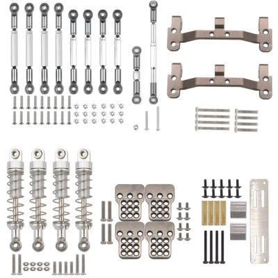 RC Car Accessories for WPL for C14 C24 C34 C44 1/16 Metal Link Rod Pull Rods Links Shock Absorber Servo Mount for Seat RC Car Upgrades Parts Accessories(Silver)