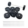 10PCS Model Car Wheels 30mm Toy Car Rubber Tire Wheels with Metal Shaft Round Axles for for RC Car Truck Robot DIY Model Toy Wheel Replacement Accessories (2x30mm) view 1