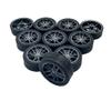 10PCS Model Car Wheels 30mm Toy Car Rubber Tire Wheels with Metal Shaft Round Axles for for RC Car Truck Robot DIY Model Toy Wheel Replacement Accessories (2x30mm) view 2