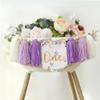 HODIHIWI Handmade Butterfly Flower 1st Birthday High Chair Banner Purple Party Decoration For Girls Boys Wall Hangings Decorative view 1