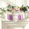 HODIHIWI Handmade Butterfly Flower 1st Birthday High Chair Banner Purple Party Decoration For Girls Boys Wall Hangings Decorative view 2