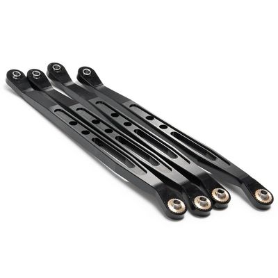 DUHWQ Aluminum Upper and Lower Suspension Link Rods Compatible with 1/10 RC Crawler Car Compatible Parts(Lower Black)