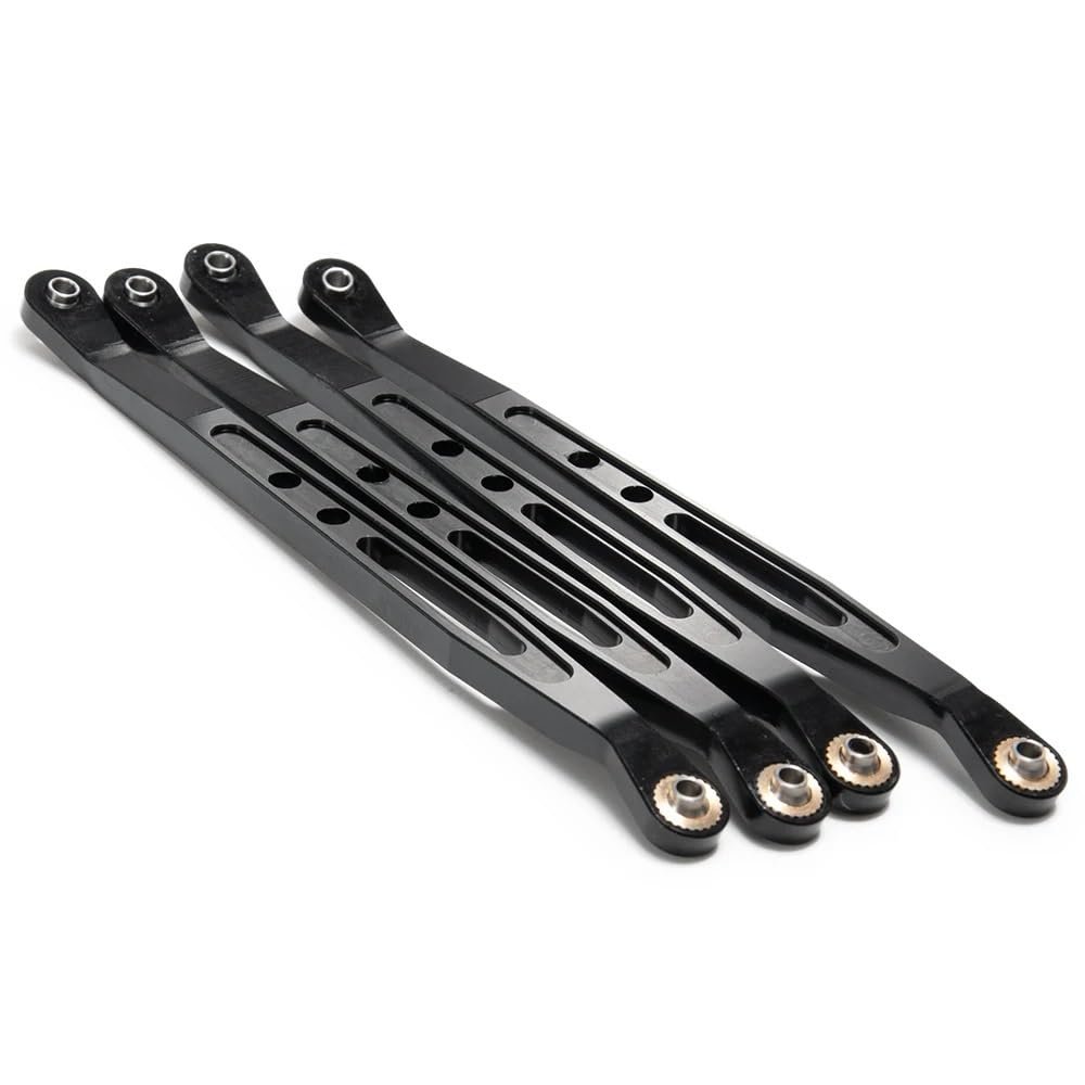 DUHWQ Aluminum Upper and Lower Suspension Link Rods Compatible with 1/10 RC Crawler Car Compatible Parts(Lower Black)