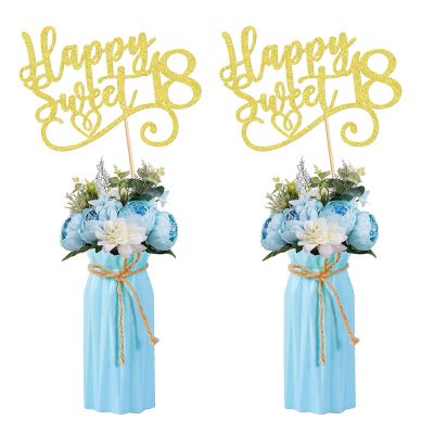 12PCS Happy 18th Birthday Party Centerpiece Gold 18th Birthday Table Decorations for Girls Boys Officially 18th Teenager Birthday for 18th Birthday Party Supplies (gold 18)