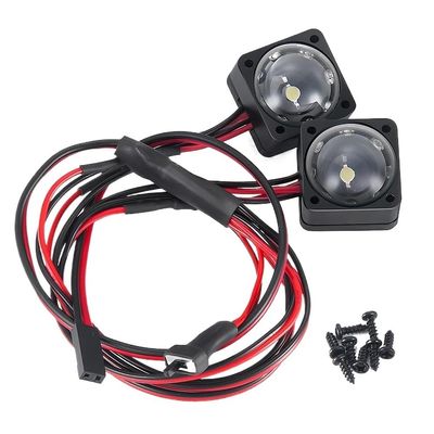 DUHWQ 2Pcs Blue and White Angel Eyes Spotlight Headlamp Compatible with VS4-10 1/10 RC Crawler Model Car Custom Parts(Headlight)